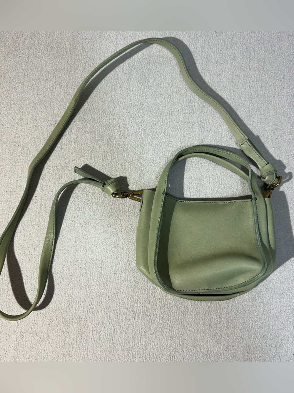 Madewell Mint/sage Green Leather Mini Tote Bag Crossbody small purse